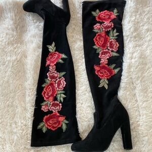 Just Fab over the knee faux suede boot.